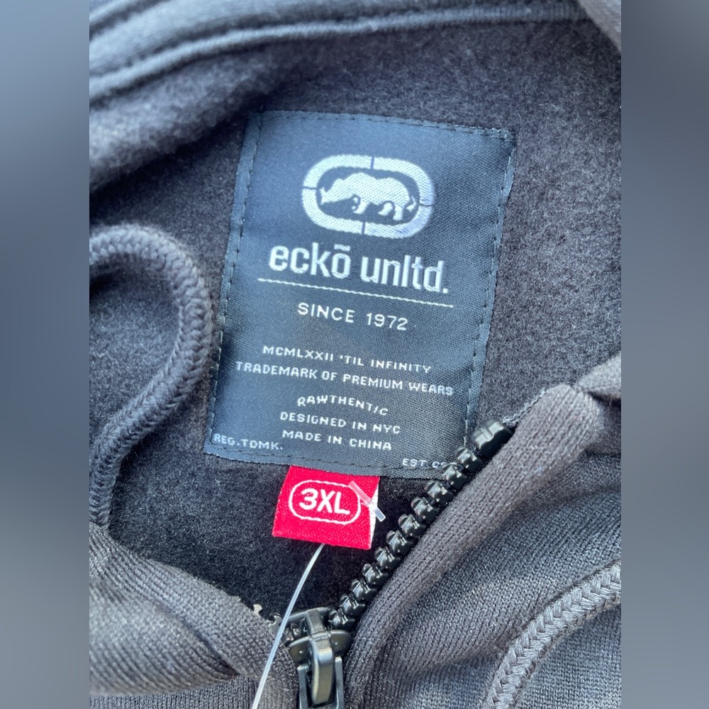 Ecko Unlimited Charcoal Full-Zip Hoodie - Picture 2 of 4
